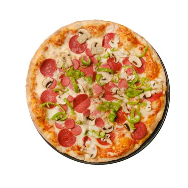 Lezzetli karışık İtalyan pizzası.