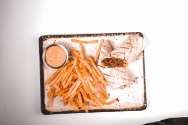 Lezzetli et eti, Türk kebap, sandviç dürümü.