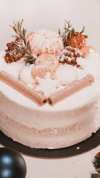 Finom Karácsonyi Torta Szilveszteri Torta — Stock Fotó