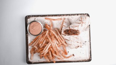 Lezzetli et eti, Türk kebap, sandviç dürümü.