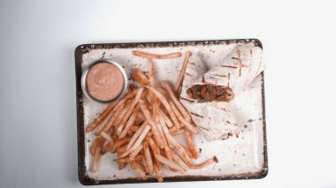 Lezzetli et eti, Türk kebap, sandviç dürümü.