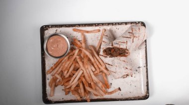 Lezzetli et eti, Türk kebap, sandviç dürümü.