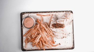 Lezzetli et eti, Türk kebap, sandviç dürümü.