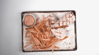 Lezzetli et eti, Türk kebap, sandviç dürümü.