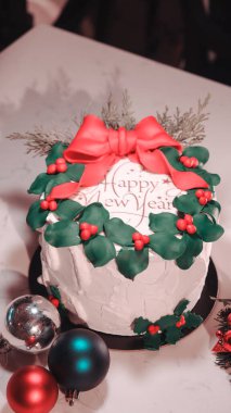 Lezzetli noel pastası, yeni yıl pastası. 