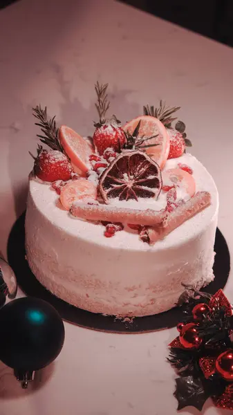 Finom Karácsonyi Torta Szilveszteri Torta — Stock Fotó