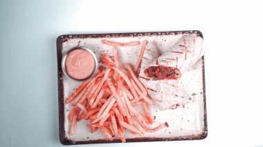 Lezzetli et eti, Türk kebap, sandviç dürümü.