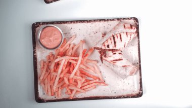 Lezzetli et eti, Türk kebap, sandviç dürümü.