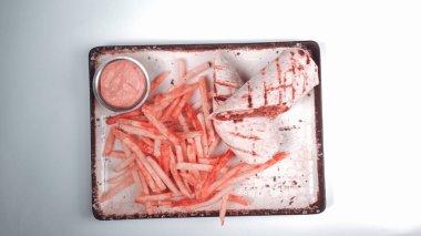 Lezzetli et eti, Türk kebap, sandviç dürümü.