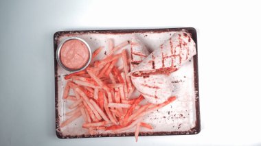 Lezzetli et eti, Türk kebap, sandviç dürümü.