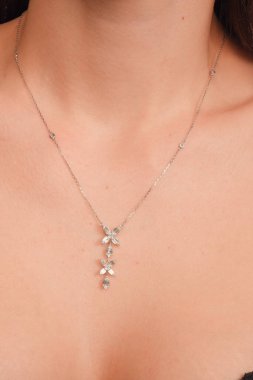 Gümüş, altın, elmas, değerli taşlar gibi şık mücevherler..