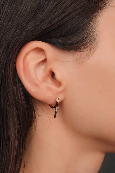 Ett Vackert Diamantörhänge Fint Smycke Halsband — Stockfoto