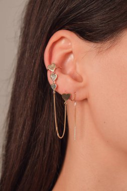 Gümüş, altın, elmas, değerli taşlar gibi şık mücevherler..