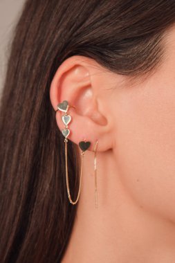 Gümüş, altın, elmas, değerli taşlar gibi şık mücevherler..