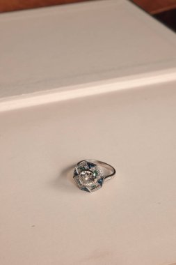 Gümüş, altın, elmas, değerli taşlar gibi şık mücevherler..