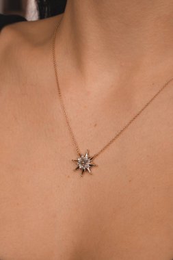 Gümüş, altın, elmas, değerli taşlar gibi şık mücevherler..