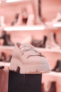 Şık ve Rahat Ayakkabılar Mağaza Rafında Mükemmel bir şekilde sergilendi