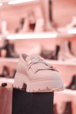 Şık ve Rahat Ayakkabılar Mağaza Rafında Mükemmel bir şekilde sergilendi