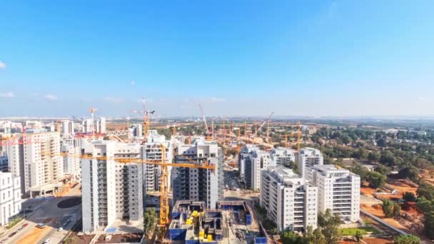 Rishon Lezion Israel July 2023 Timelapse Aerial View Construction Infrastructure — 图库视频影像