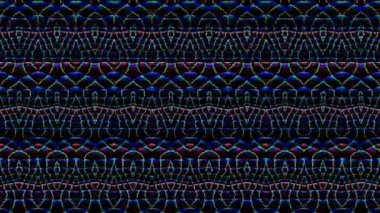 3D soyut parlak çizgiler, dalga, renkli, siyah arkaplan