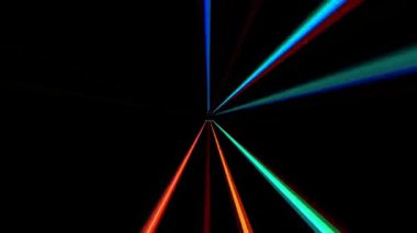 3D soyut parlak çizgiler, dalga, renkli, siyah arkaplan