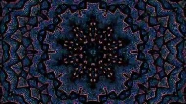 Parlayan güzel soyut bir kaleydoskop, ince hareketleri düzenleyen parlak bir ışık.