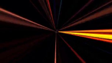 3D soyut parlak çizgiler, dalga, renkli, siyah arkaplan