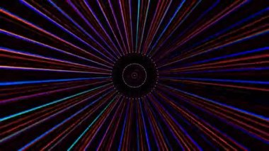 3D soyut parlak çizgiler, dalga, renkli, siyah arkaplan