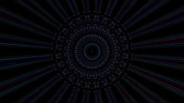 Soyut Kaleydoskop deseni tam renklerle. Sihirli mandala. 4k