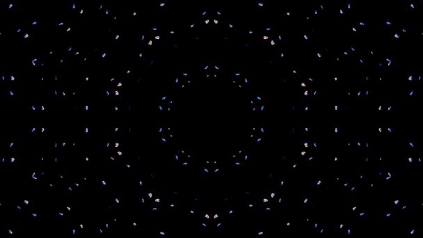 Abstrakcyjny Kalejdoskop Pięknie Błyszczący Błyszczący Zestaw Kolorowe Okrągłe Linie Środku — Wideo stockowe