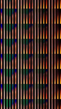 3D soyut parlak çizgiler, dalga, renkli, siyah arkaplan