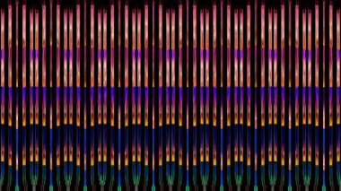 3D soyut parlak çizgiler, dalga, renkli, siyah arkaplan