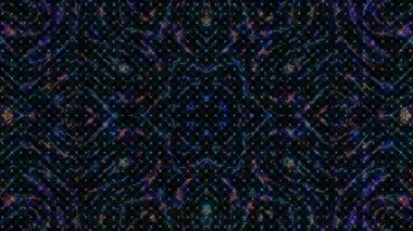 Parlayan güzel soyut bir kaleydoskop, ince hareketleri düzenleyen parlak bir ışık.