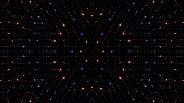 Parlayan güzel soyut bir kaleydoskop, ince hareketleri düzenleyen parlak bir ışık.