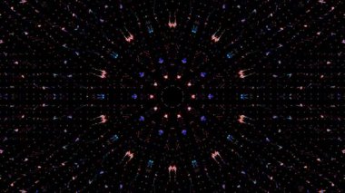 Parlayan güzel soyut bir kaleydoskop, ince hareketleri düzenleyen parlak bir ışık.