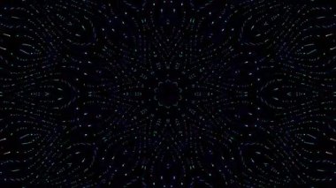 Soyut Kaleydoskop deseni tam renklerle. Sihirli mandala. 4k