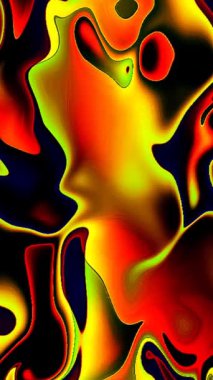 3D soyut parlak çizgiler, dalga, renkli, siyah arkaplan