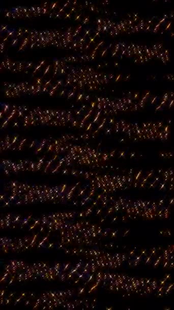 Абстрактний Блискучий Яскравий Набір Ліній Хвилястий Барвистий Чорний Фон — стокове відео