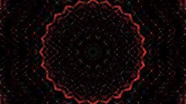 Soyut Kaleydoskop deseni tam renklerle. Sihirli mandala. 4k