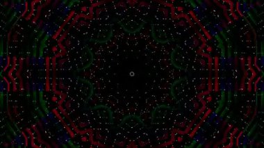 Soyut Kaleydoskop deseni tam renklerle. Sihirli mandala. 4k