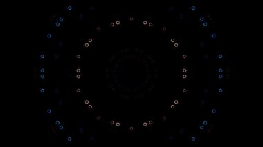 Soyut Kaleydoskop deseni tam renklerle. Sihirli mandala. 4k