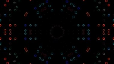 Soyut Kaleydoskop deseni tam renklerle. Sihirli mandala. 4k