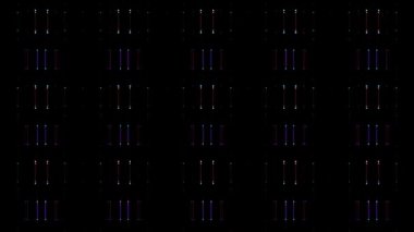 3D soyut parlak çizgiler dalga noktalarını renkli, siyah arkaplan olarak ayarlar