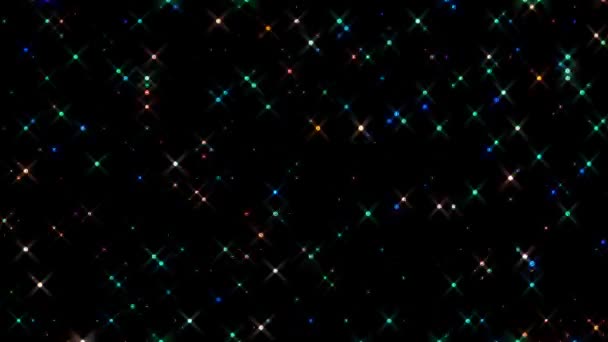 Abstract Stralende Heldere Lijnen Set Wave Dots Kleurrijke Zwarte Achtergrond — Stockvideo