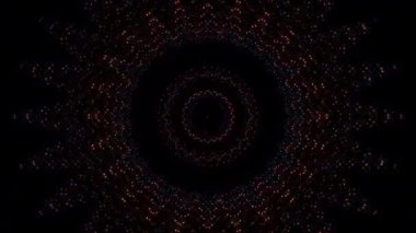 Soyut Kaleydoskop deseni tam renklerle. Sihirli mandala. 4k