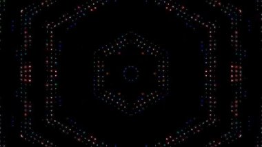 Soyut Kaleydoskop deseni tam renklerle. Sihirli mandala. 4k