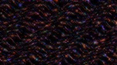 3D soyut parlak çizgiler, dalga, renkli, siyah arkaplan