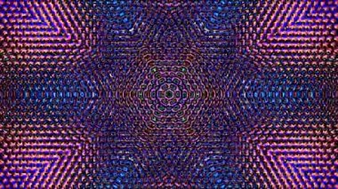 Soyut Kaleydoskop deseni tam renklerle. Sihirli mandala. 4k