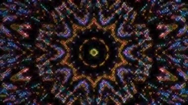 Soyut Kaleydoskop deseni tam renklerle. Sihirli mandala. 4k