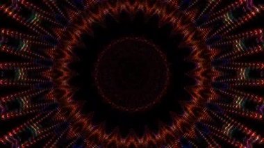 Soyut Kaleydoskop deseni tam renklerle. Sihirli mandala. 4k